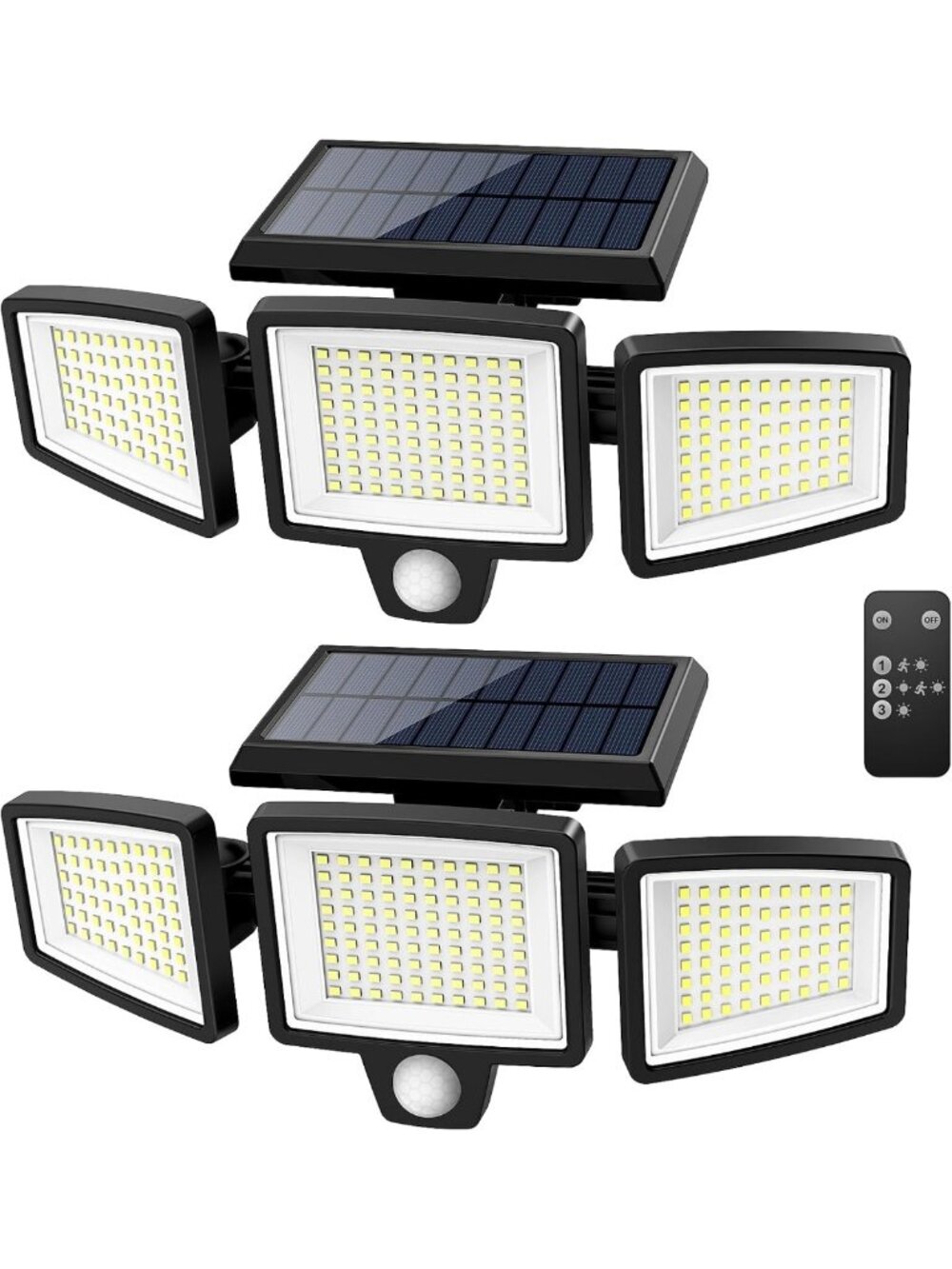Bright Solar Outdoor Security Lights - 2500LM, 210 LEDs, Motion Sensor